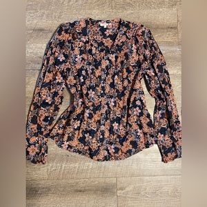 Sundry Button Down Floral Blouse In Oceana Size 3 (Large)